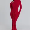Imogen Scarlet Red Hip Drape Maxi Kjoler
