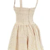 Isadora Gingerbread Gingham minikjol