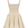 Isadora Gingerbread Gingham minikjol