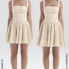 Isadora Gingerbread Gingham minikjol