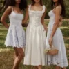 Isla Bluebell Scallop Lace Broderie Anglais Mini Sommerkjoler