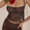 Jacinta svart blonder-cami-topper
