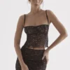 Jacinta svart blonder-cami-topper