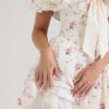 Jaide minikorsett i stretchbomull med blomstertrykk og avskårne skuldre