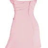 Jasmine Rose Pink drapert stroppeløs korsetter-kjole