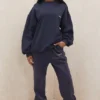 Joggebukser i marineblå fleece