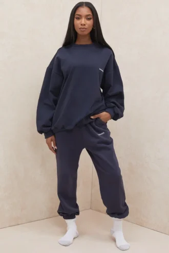 Joggebukser i marineblå fleece