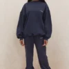 Joggebukser i marineblå fleece