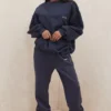 Joggebukser i marineblå fleece