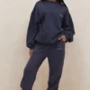 Joggebukser i marineblå fleece