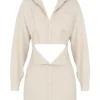 Julietta beige linskjortekjole med utskjæring