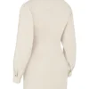 Julietta beige linskjortekjole med utskjæring