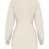 Julietta beige linskjortekjole med utskjæring