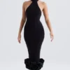 Juniper svart peplum-midikjole