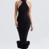 Juniper svart peplum-midikjole