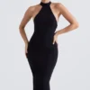 Juniper svart peplum-midikjole