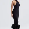 Juniper svart peplum-midikjole