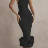 Juniper svart peplum-midikjole