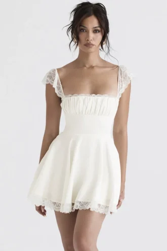 Kaia Ivory A-Line minikjole