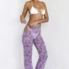 Keala Violet Floral Cutout-bukser