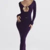 Keana Grape ribbestrikket maxikjole