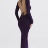 Keana Grape ribbestrikket maxikjole
