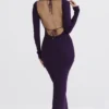 Keana Grape ribbestrikket maxikjole