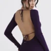 Keana Grape ribbestrikket maxikjole