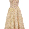 Kelly Royal Rose Print Korsetter Midi Sommerkjoler