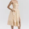 Kelly Royal Rose Print Korsetter Midi Sommerkjoler
