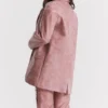 Kiera Oversized blazer i varmrosa vegansk skinn