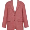 Kiera Oversized blazer i varmrosa vegansk skinn