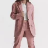 Kiera Oversized blazer i varmrosa vegansk skinn