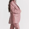 Kiera Oversized blazer i varmrosa vegansk skinn