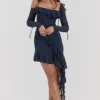 Kiki French Navy Ruffle Mini Kjoler