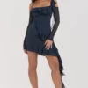 Kiki French Navy Ruffle Mini Kjoler