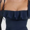 Kiki French Navy Ruffle Mini Kjoler