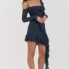 Kiki French Navy Ruffle Mini Kjoler