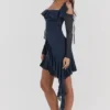 Kiki French Navy Ruffle Mini Kjoler