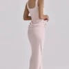 Kira Blush Pink Satin Gathered Maxi Kjoler