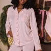 Klassisk pyjamas Rosa myk modal-pyjamasett