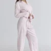 Klassisk pyjamas Rosa rutete pyjamasett i børstet bomull