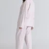 Klassisk pyjamas Rosa rutete pyjamasett i børstet bomull