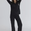 Klassisk pyjamas Svart myk modal-pyjamas Sett
