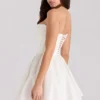 Kristiana Ivory Cotton Strapless Korsetter Mini Kjoler