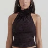 Kyra Cocoa halterneck-topper