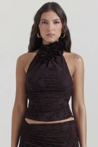 Kyra Cocoa halterneck-topper