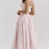 Lady Ballerina rosa stroppeløs midikjole