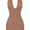 Laetitia Hazelnut rynket minikjole