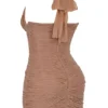Laetitia Hazelnut rynket minikjole
